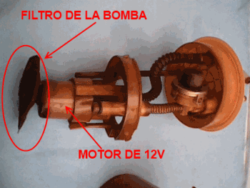 Filtro y motor eléctrico de la bomba de gasolina