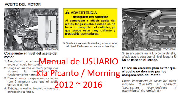 Manual de Usuario Kia Picanto / Morning 2011 ~ 2017