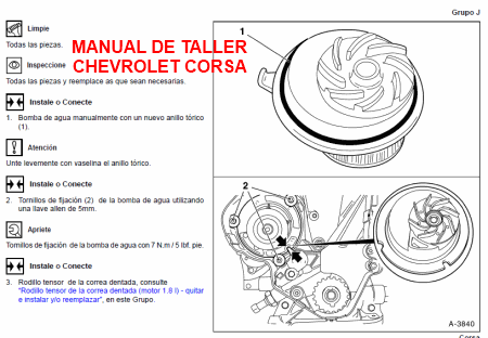 Manual de Taller ó Servicio Chevrolet Corsa