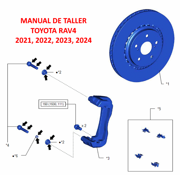 Manual Taller Toyota RAV4 Frenos 2021 2022 2023 2024