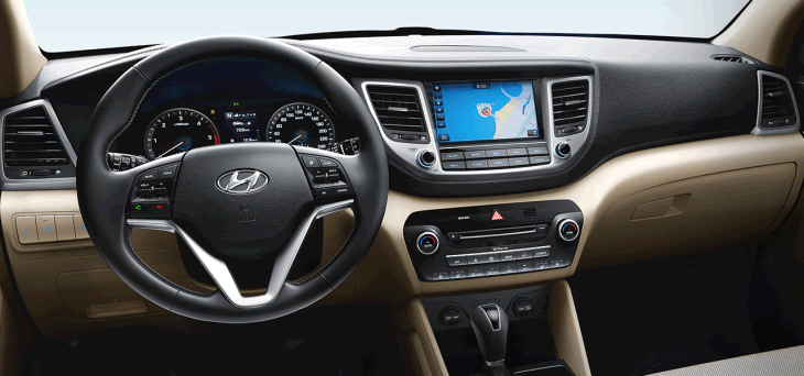 Interior frontal Hyundai Tucson iX 2015