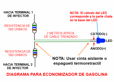 Diagrama para economizador de gasolina