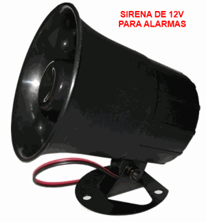 Sirena de 12V para alarmas de automóvil