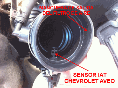 Ubicación dell sensor IAT del Chevrolet Aveo