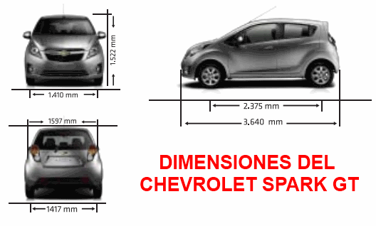 Dimensiones del Chevrolet Spark GT