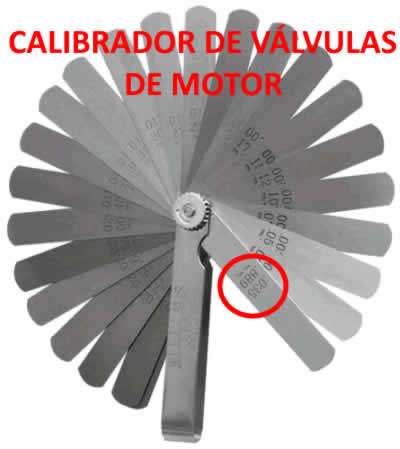 Calibrador de válvulas de motor