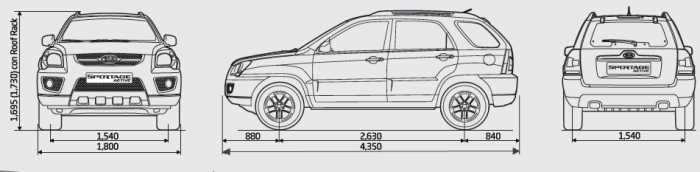 Dimensiones del Kia Sportage ACTIVE 2014