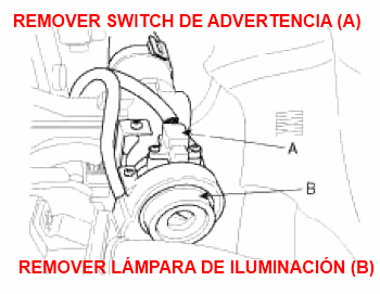 Retirar switch de advertencia y lámpara de iluminación del interruptor de encendido Kia Sportage